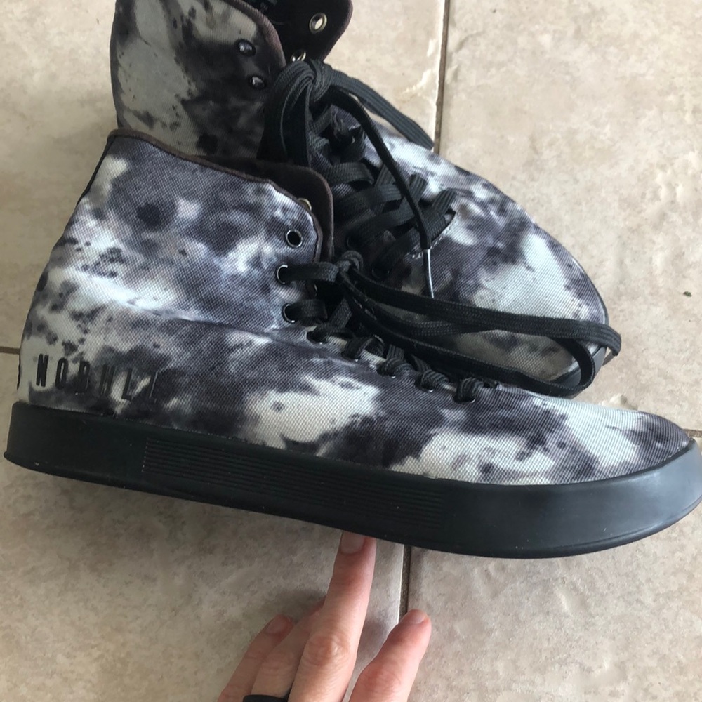 Black and Gray High-Top Nobull sneakers
